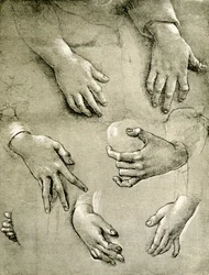 Studi di mani per una Madonna